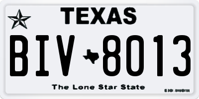 TX license plate BIV8013
