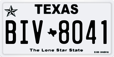 TX license plate BIV8041
