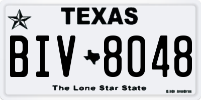 TX license plate BIV8048