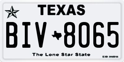 TX license plate BIV8065