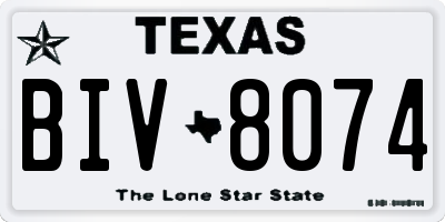 TX license plate BIV8074