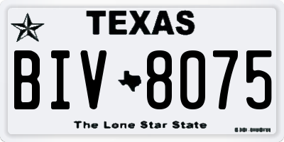 TX license plate BIV8075
