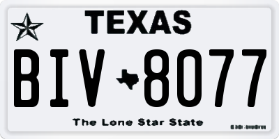 TX license plate BIV8077