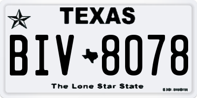TX license plate BIV8078