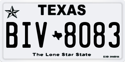 TX license plate BIV8083