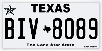 TX license plate BIV8089