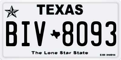 TX license plate BIV8093