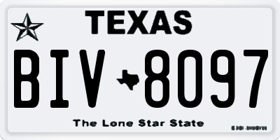 TX license plate BIV8097