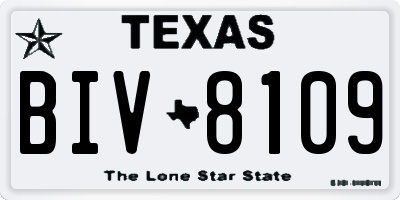 TX license plate BIV8109