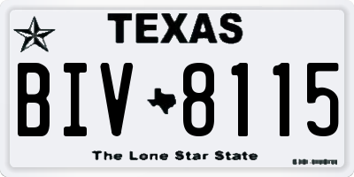 TX license plate BIV8115