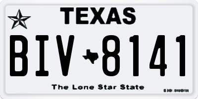 TX license plate BIV8141