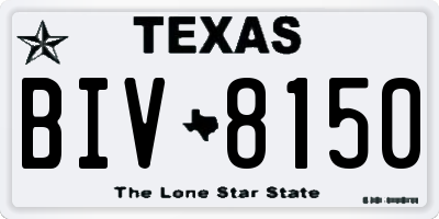TX license plate BIV8150