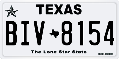 TX license plate BIV8154