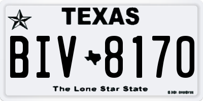 TX license plate BIV8170