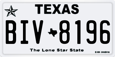 TX license plate BIV8196