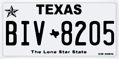 TX license plate BIV8205