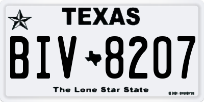 TX license plate BIV8207