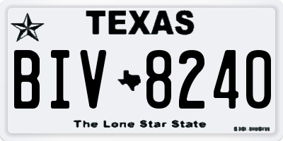 TX license plate BIV8240