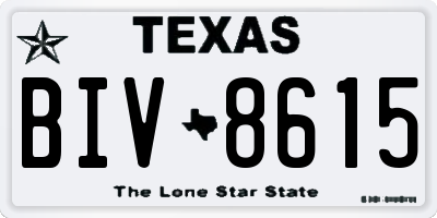 TX license plate BIV8615