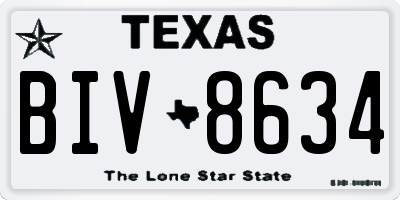 TX license plate BIV8634