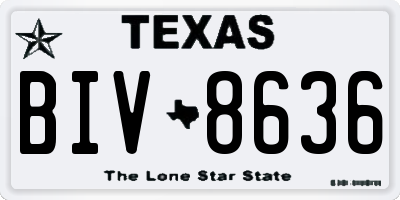 TX license plate BIV8636