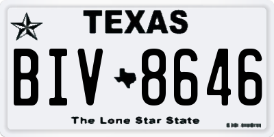 TX license plate BIV8646
