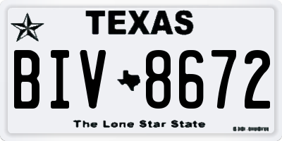 TX license plate BIV8672
