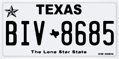 TX license plate BIV8685