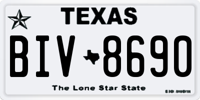 TX license plate BIV8690