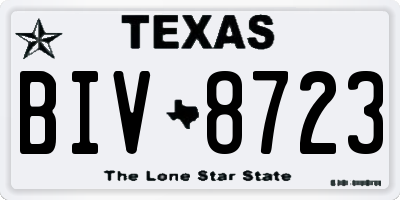 TX license plate BIV8723