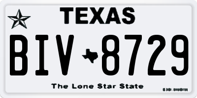 TX license plate BIV8729
