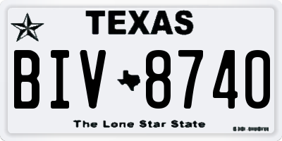 TX license plate BIV8740