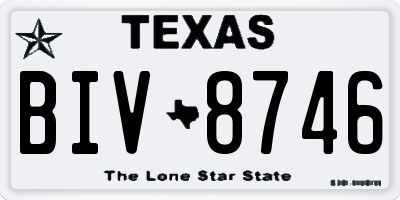 TX license plate BIV8746
