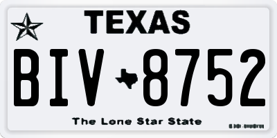 TX license plate BIV8752