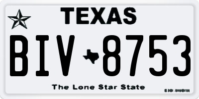 TX license plate BIV8753
