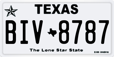 TX license plate BIV8787