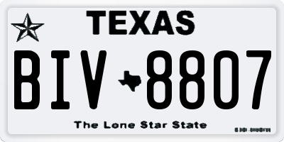 TX license plate BIV8807