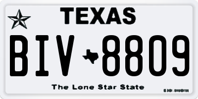 TX license plate BIV8809