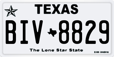 TX license plate BIV8829