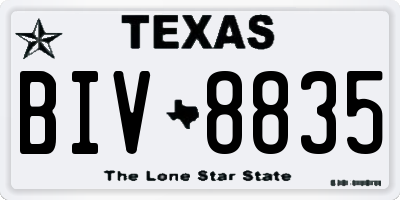 TX license plate BIV8835