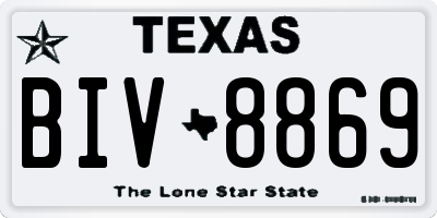 TX license plate BIV8869