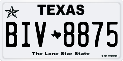 TX license plate BIV8875