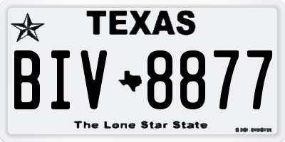 TX license plate BIV8877