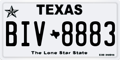 TX license plate BIV8883