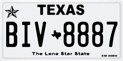 TX license plate BIV8887