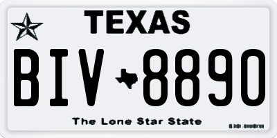 TX license plate BIV8890