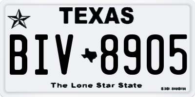 TX license plate BIV8905