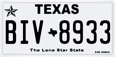TX license plate BIV8933