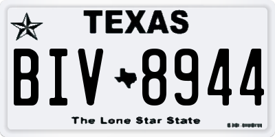 TX license plate BIV8944