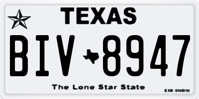TX license plate BIV8947